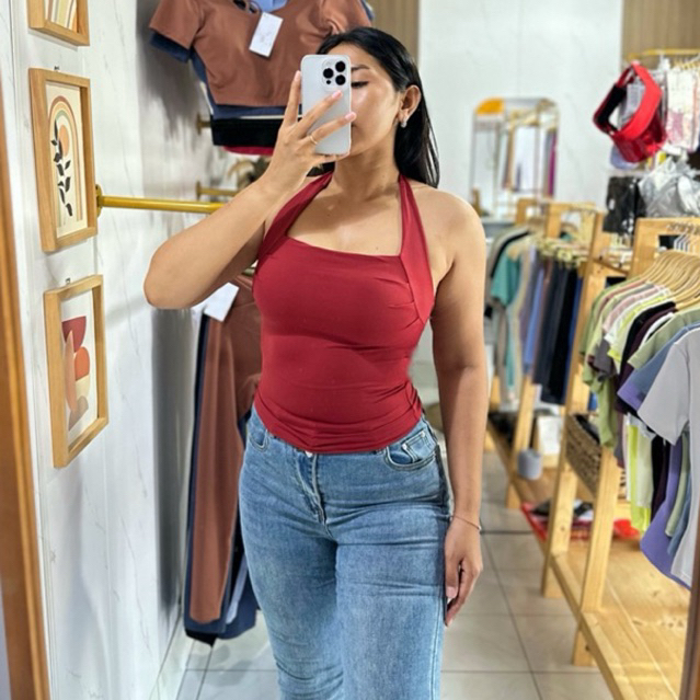 ellestuff | ROSE HALTER NECK tanktop wanita premium halter tank halter neck