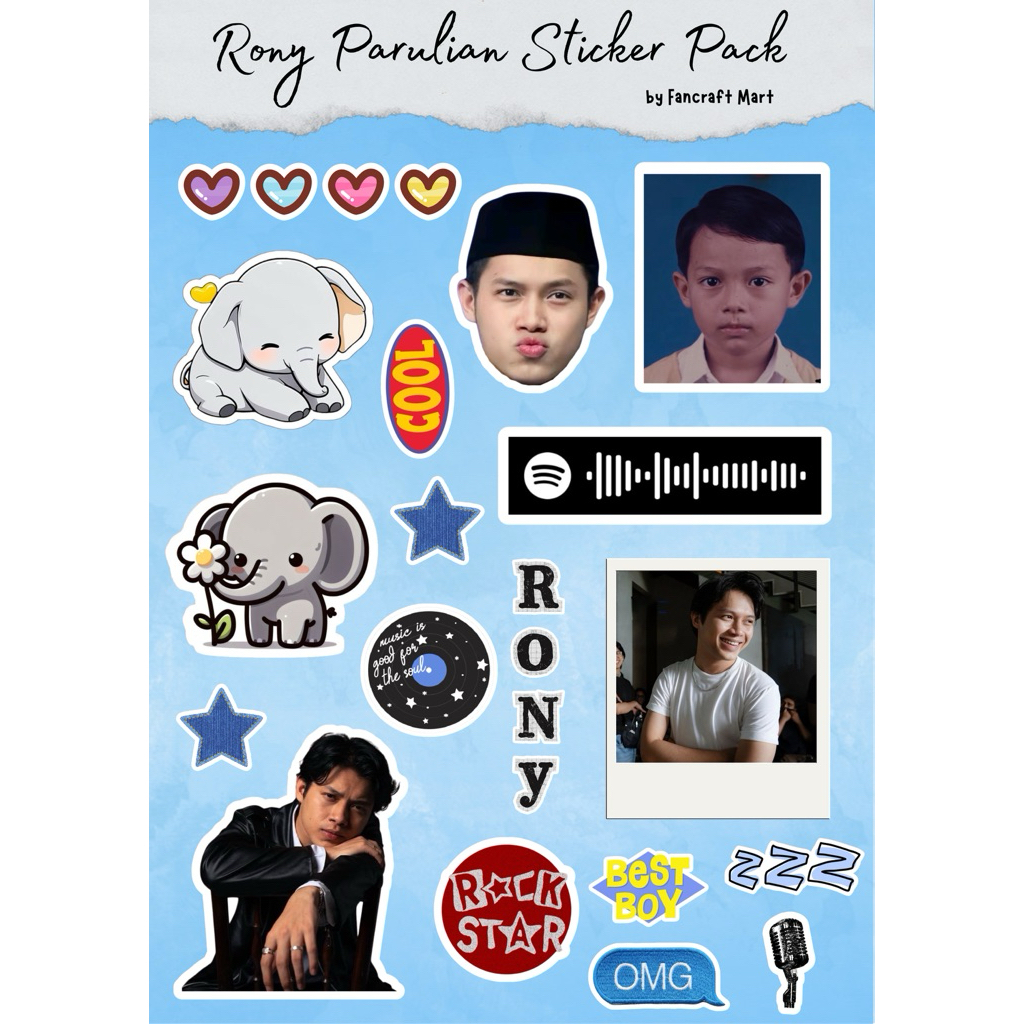 

⋆｡˚☁️ Rony Parulian; Tak Ada Yang Sepertimu Sticker Pack — Glitter Edition ✧₊⁺
