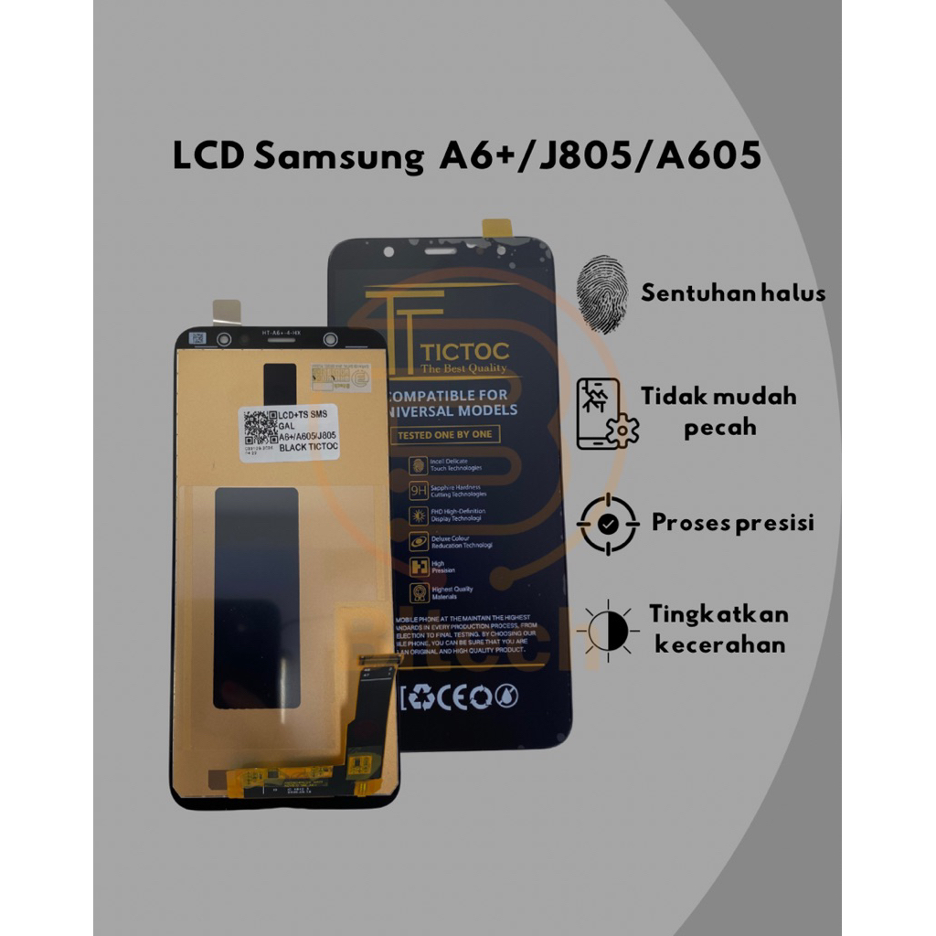 lcd + ts samsung a6 plus a605 tiktok black/lcd samsung a6+