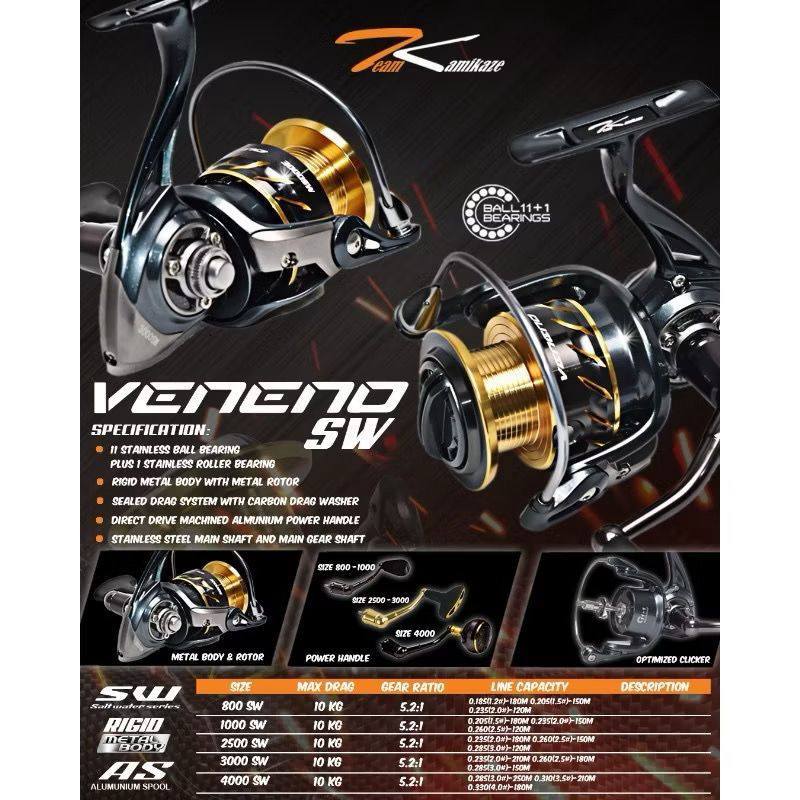 Reel KAMIKAZE VENENO SW 800SW - 4000SW 11+1BB