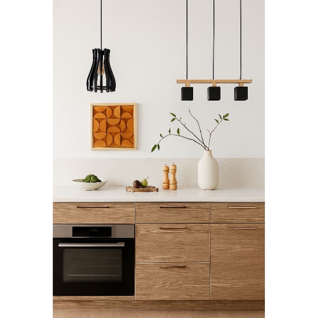 kap Lampu gantung kayu minimalis modern lampu dapur ruang tamu indoor