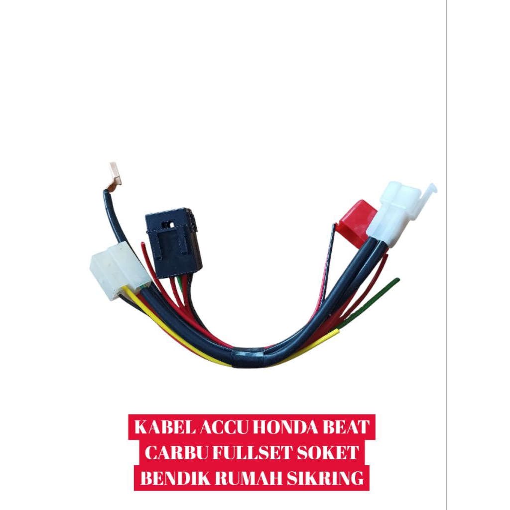HJM-KABEL ACCU BEAT CARBU KVY FULLSET SOKET BENDIK RUMAH SIKRING  KABEL AKI HONDA BEAT CARBU KVY RUM