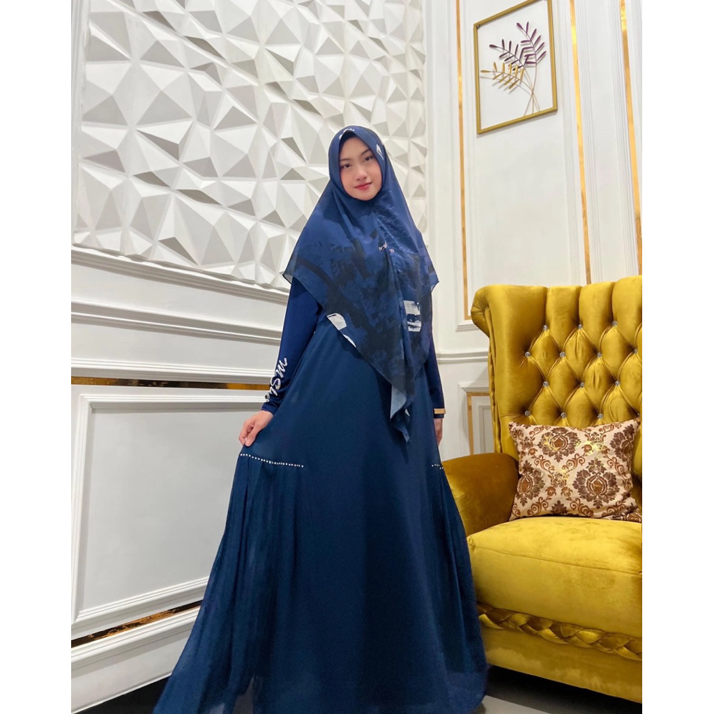 Galery iislita | M.Shee | Premium Gamis Branded Set Khimar Syar'i Printing