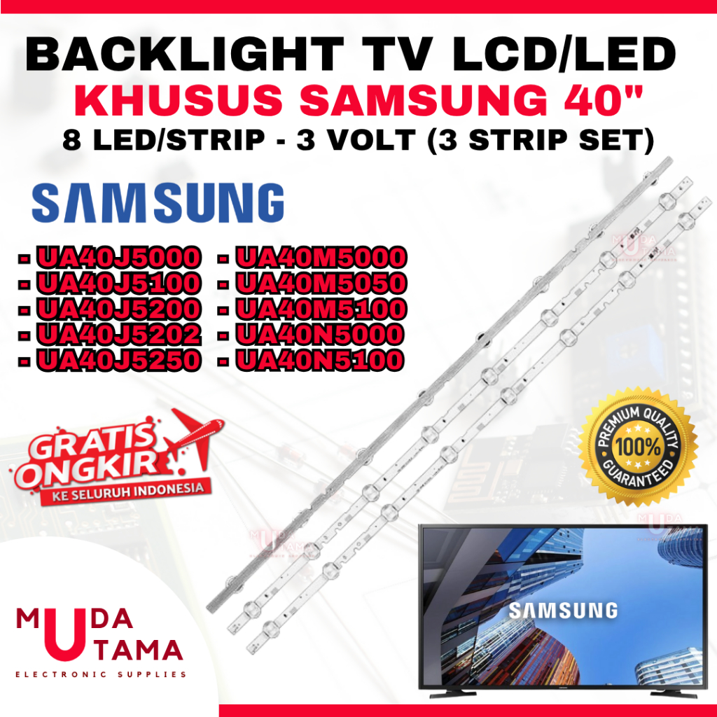 BACKLIGHT TV LCD SAMSUNG 40 INCH UA40J5000 UA40J5100 UA40J5200 UA40J5202 UA40J5250 UA40M5000 UA40M50