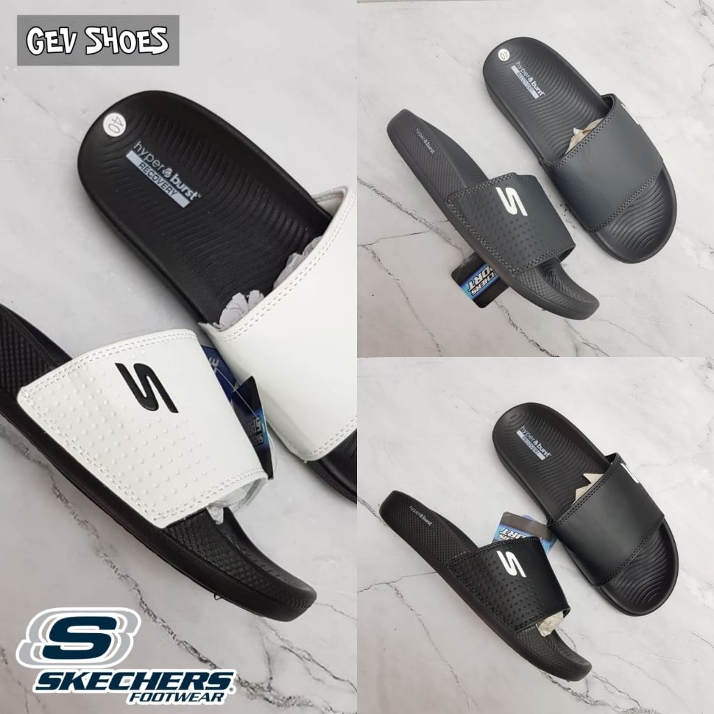 Sandal Skechers Pria - Sandal Skechers Pria HYPERBURST SLIDE