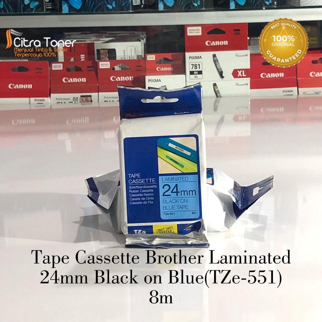 

Brother Label Tape TZe-551 Black on Blue Original
