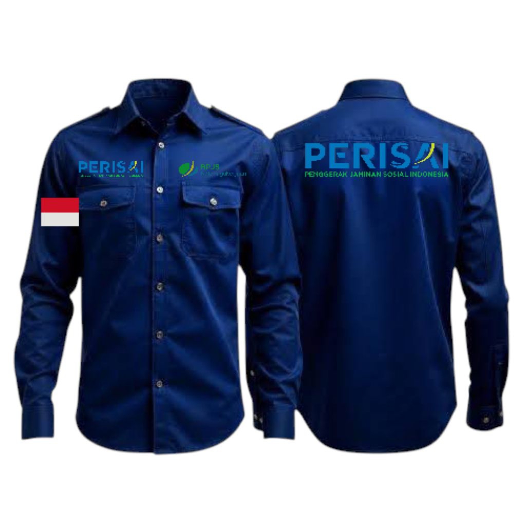 kemeja kerja baju pdh pdl seragam kerja perisai bpjs ketenagakerjaan kesehatan