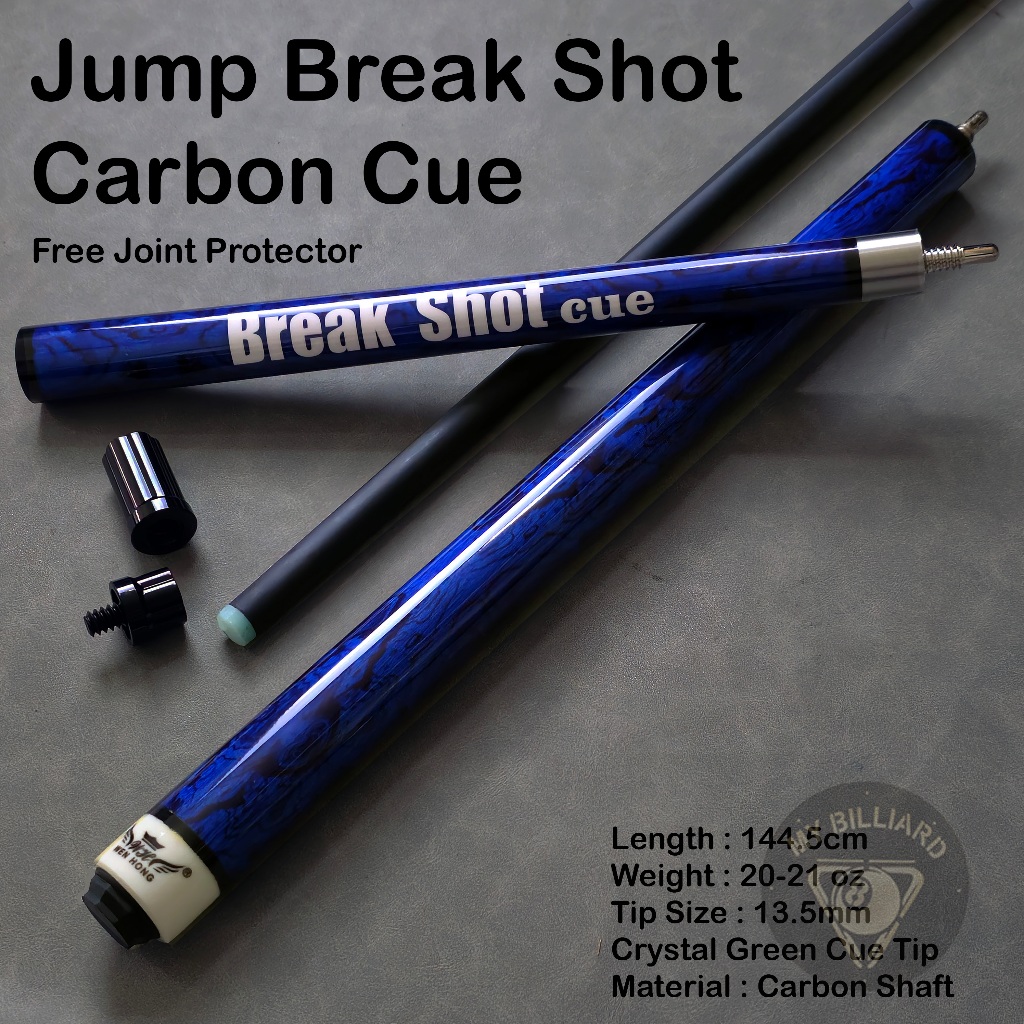 BEST SALE Jump Break Shot Carbon Cue Stick Billiard 13.5mm - Stik Loncat Kibau Billiar Karbon