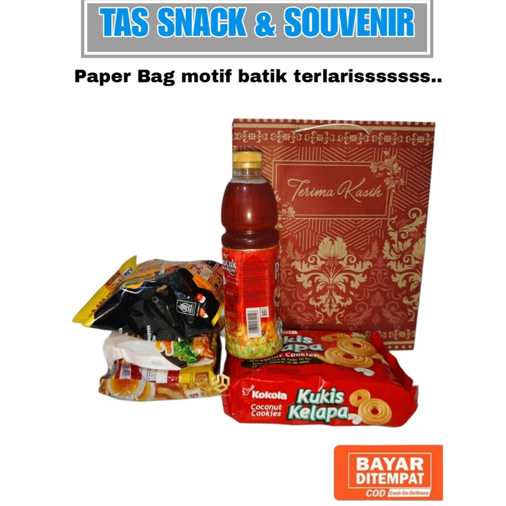 

TAS SNACK & SOUVENIR 22X6X28 PAPER BAG MOTIF BATIK (50PCS)