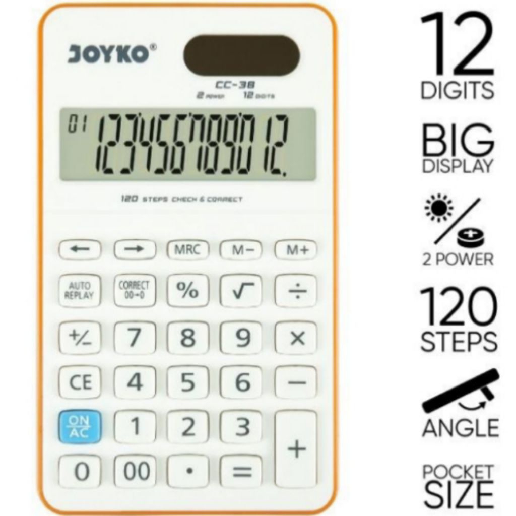

Slim Size 12 Digits Check Kalkulator Twelve Digit Correct Big Display Calculator