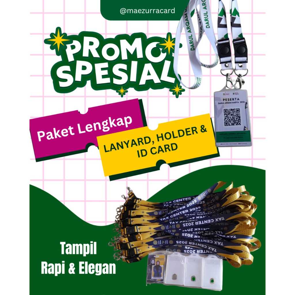

Paket Lengkap Lanyard 2 sisi, Holder dan ID Card