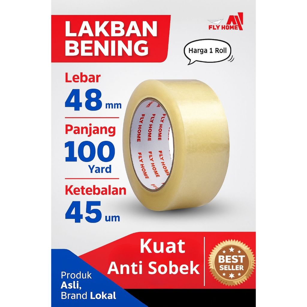 

Lakban Bening 100 Yard 45mm Harga Murah, Rekat Kuat | FLYHOME