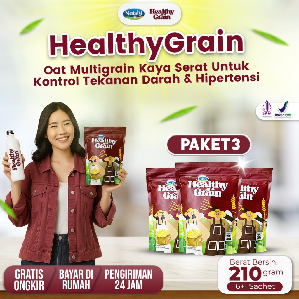 

Minuman Sehat Penurun Tekanan Darah & Hipertensi – Oat Multigrain Healthy Grain (3 Pouch)