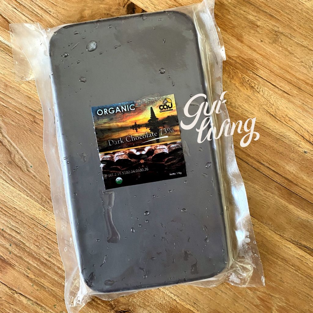

Organic Dark Couverture Chocolate 73% Bulk 1kg Cau Coklat Blok Organik