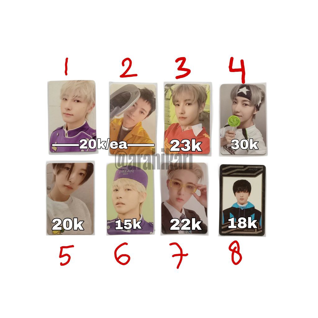 NCT DREAM PHOTOCARD RENJUN CAFE AGENT HOTSA BEATBOOX HOTEL JISUNG UC (baca deskripsi)
