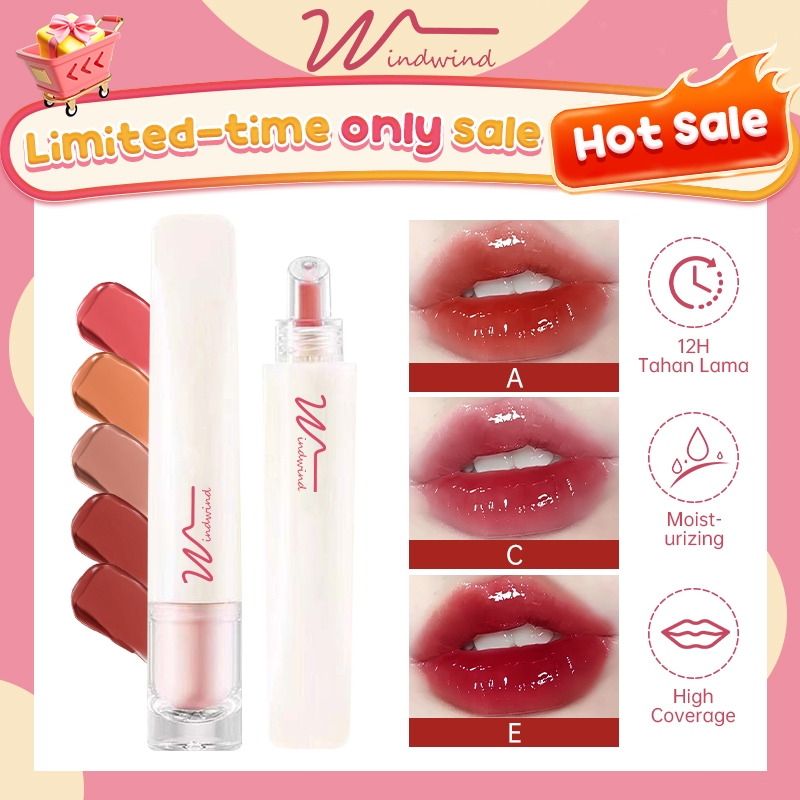 [Free Gift ]Windwind Lip Gloss Mirror Water Lip Gloss Glass Water Lip Jelly  Essence Lip Gloss Mirro