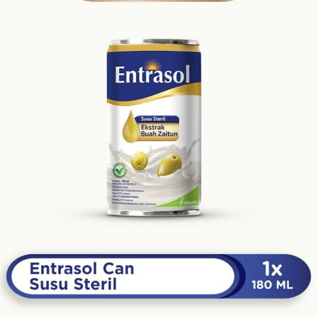 

Entrasol Can Kaleng 180ml Susu Steril Dengan Ekstrak Buah Zaitun & Kalsium Tinggi Milk