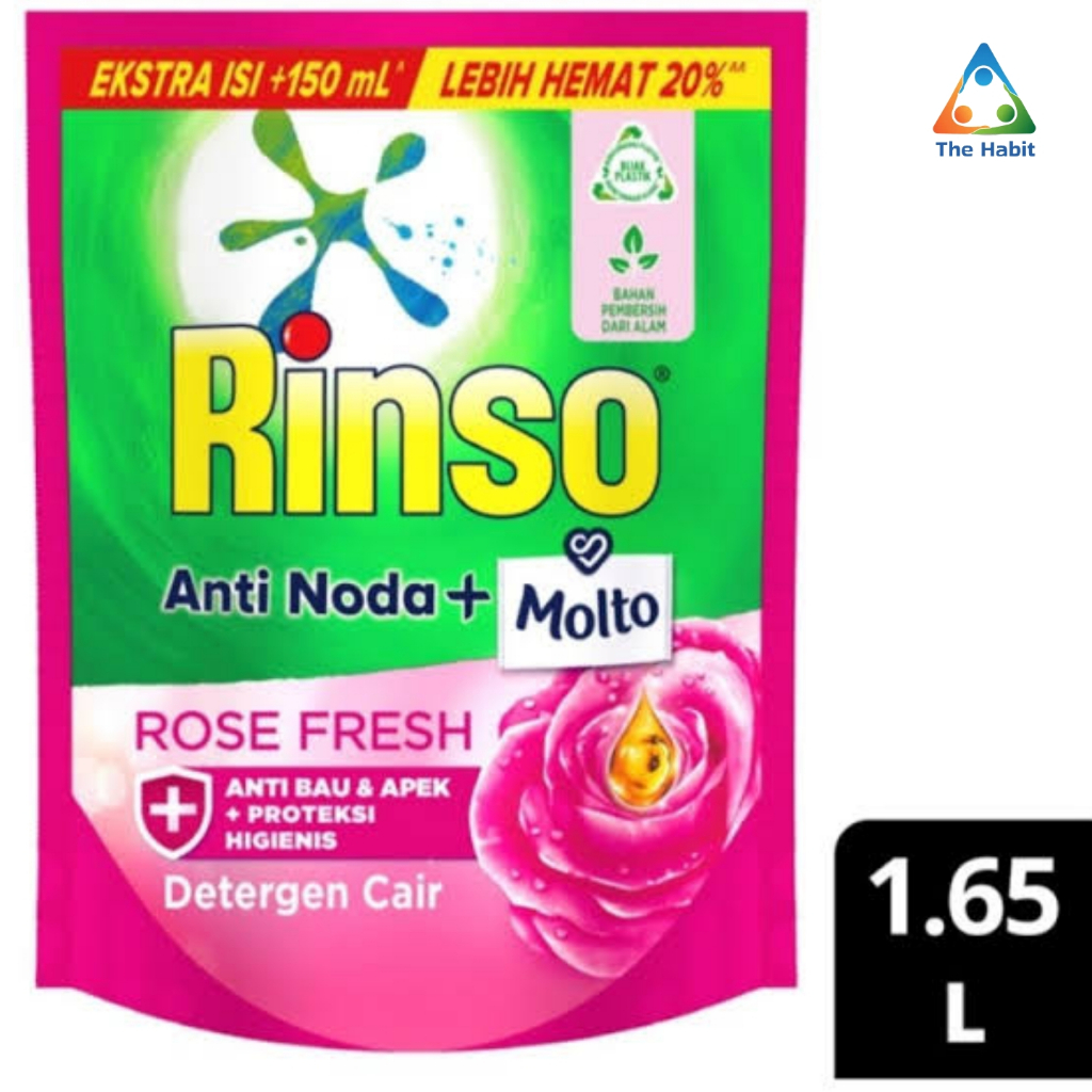 (The Habit) Rinso Molto detergent Liquid Cair 1.65 L / Cairan Cuci Baju deterjen