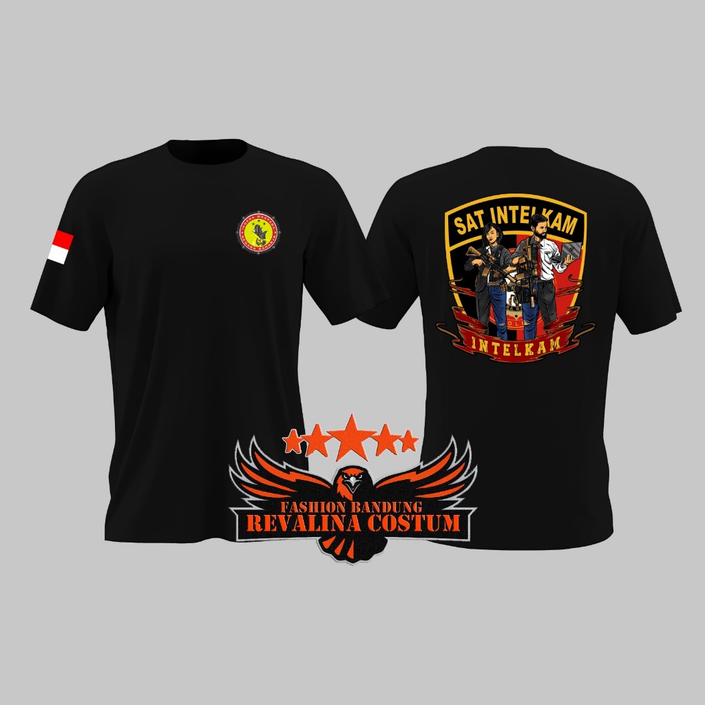 Kaos Sat Intelkam Polri Premium Quality Warna Hitam