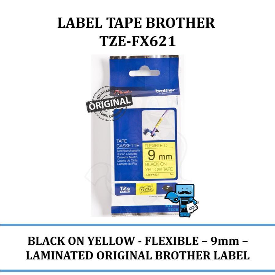 

Brother Label Tape TZE-FX621 Flexible Black On Yellow FX 621