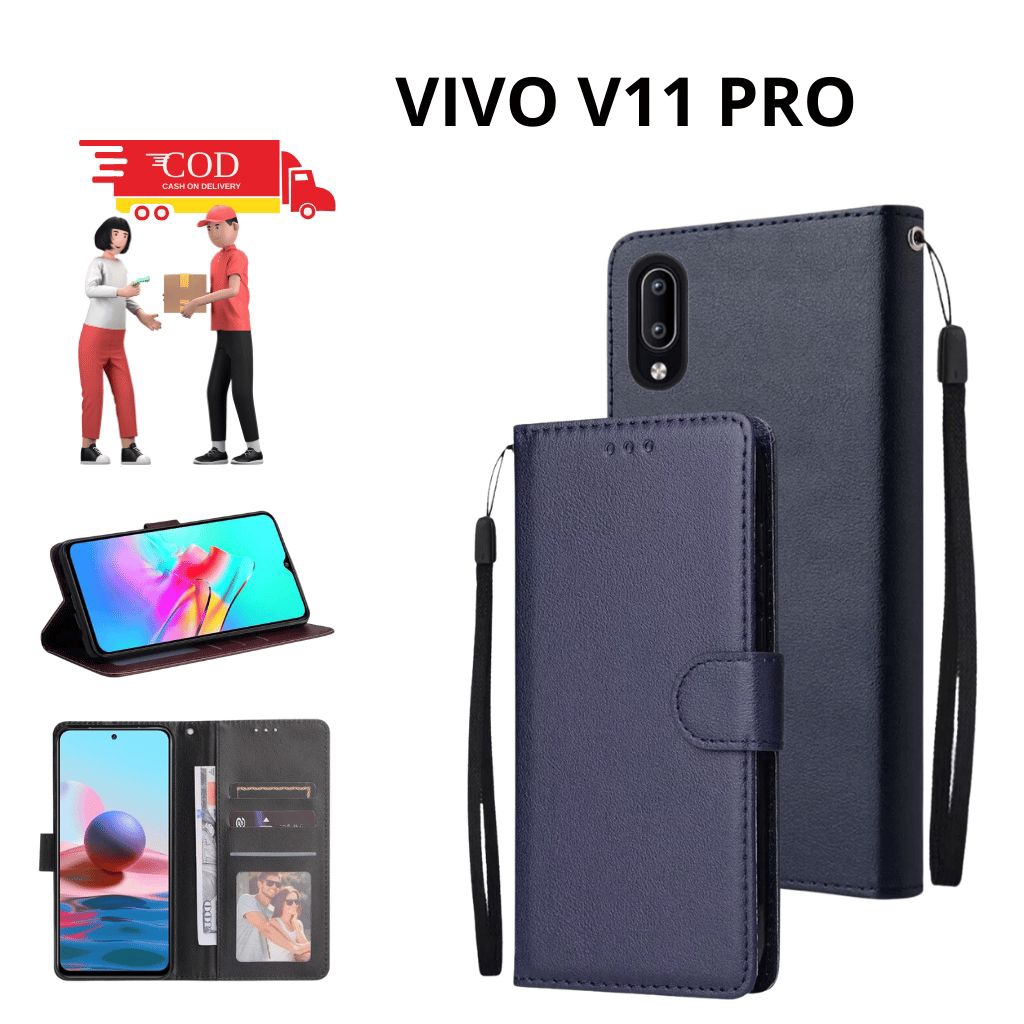 Casing Flip Polos Vivo V11 Pro Casing Flip Wallet Dompet