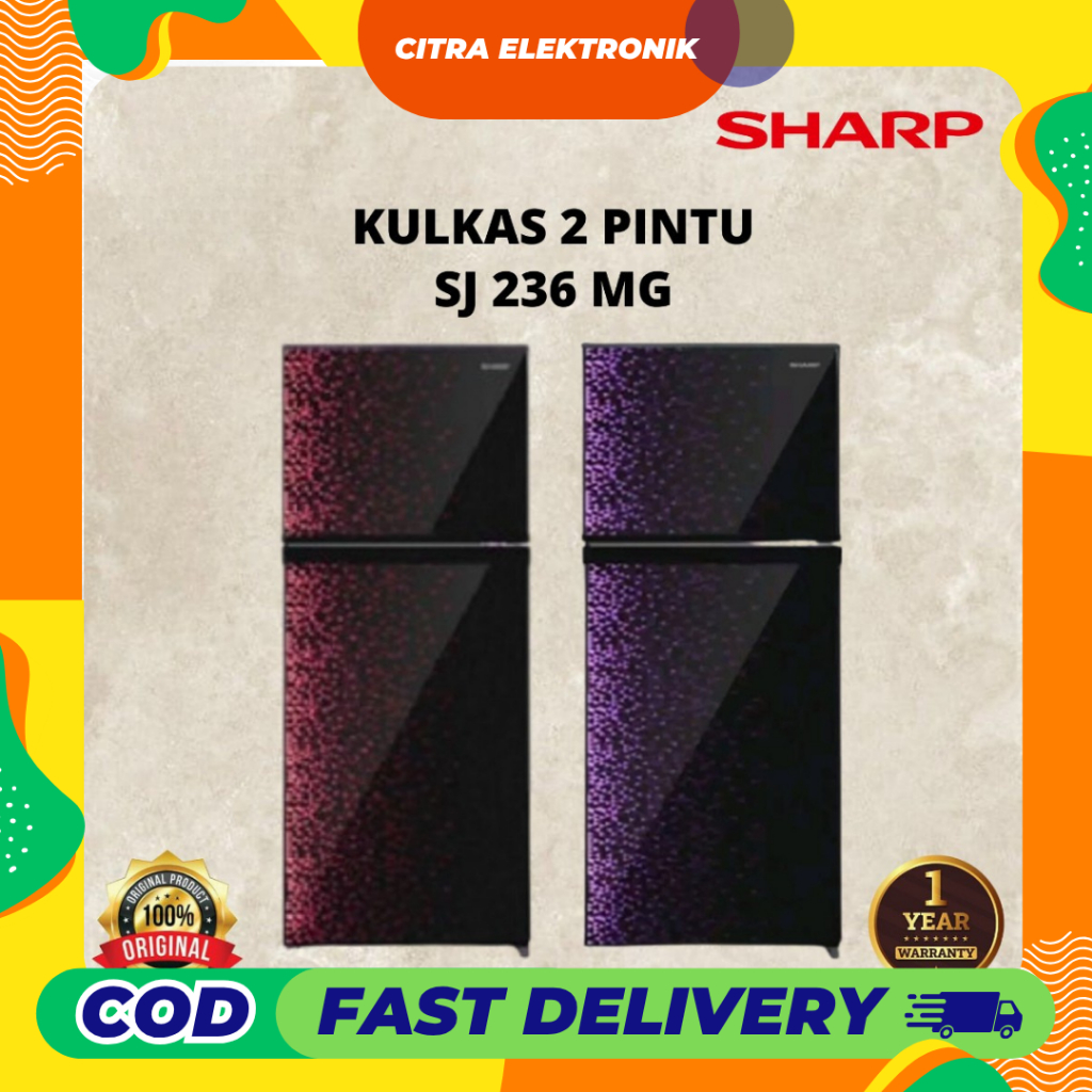 KULKAS 2 PINTU SHARP SJ236MG/ SHARP SJ-237 MG LOW WATT GARANSI