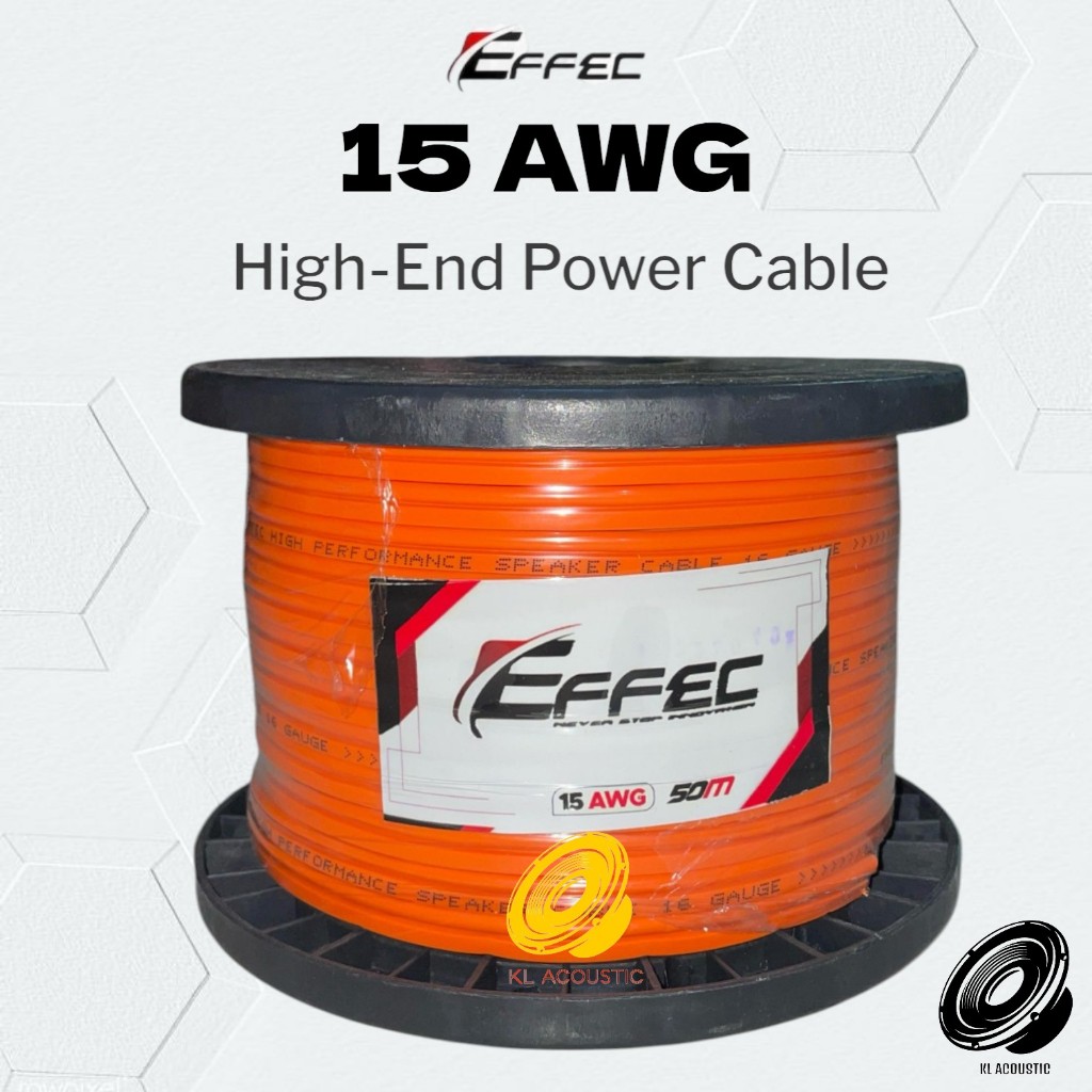 Kabel Speaker Audio EFFEC Orange 15 AWG 1 ROLL