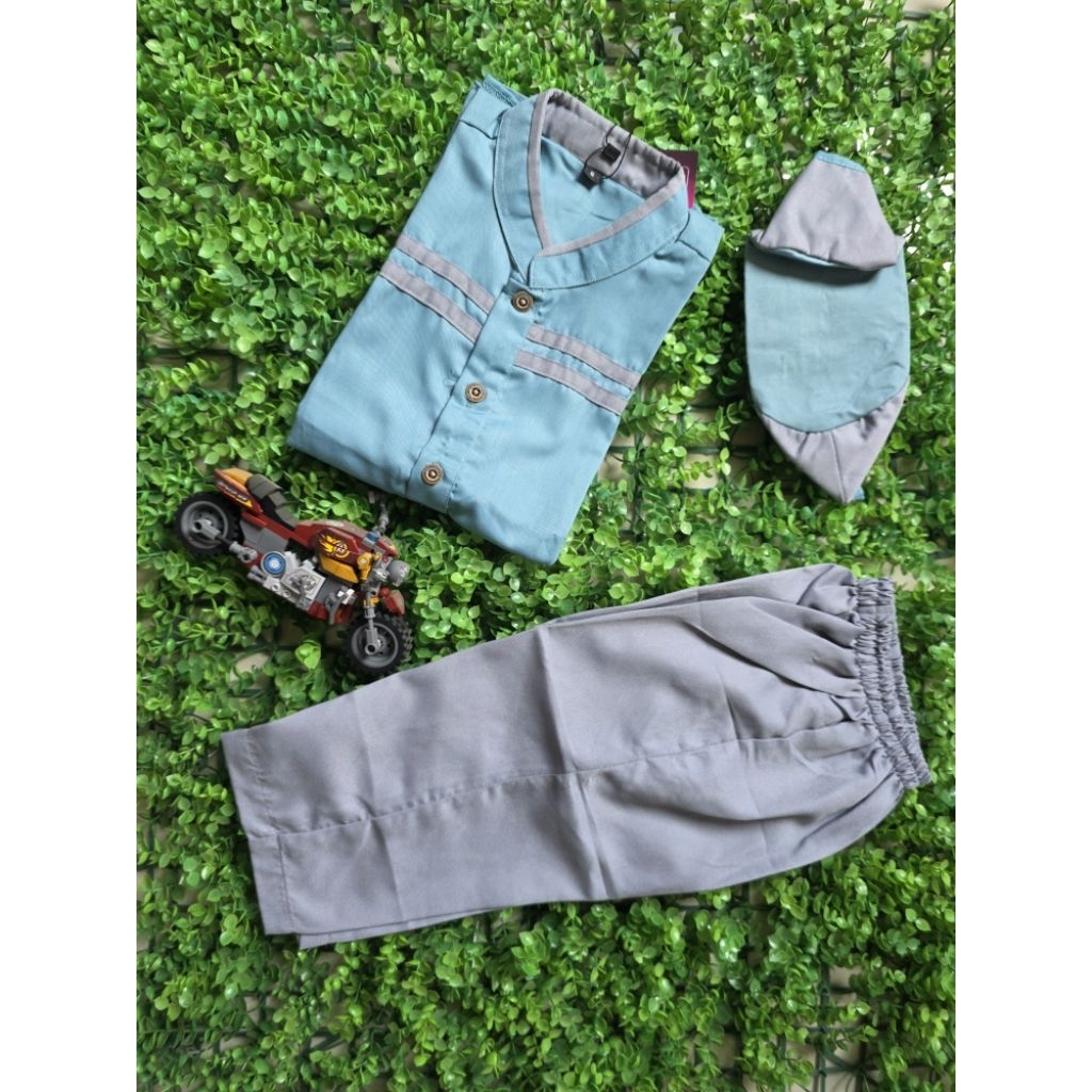 Koko Anak Kurta Firdaus Biru wardah by Restu Bumi