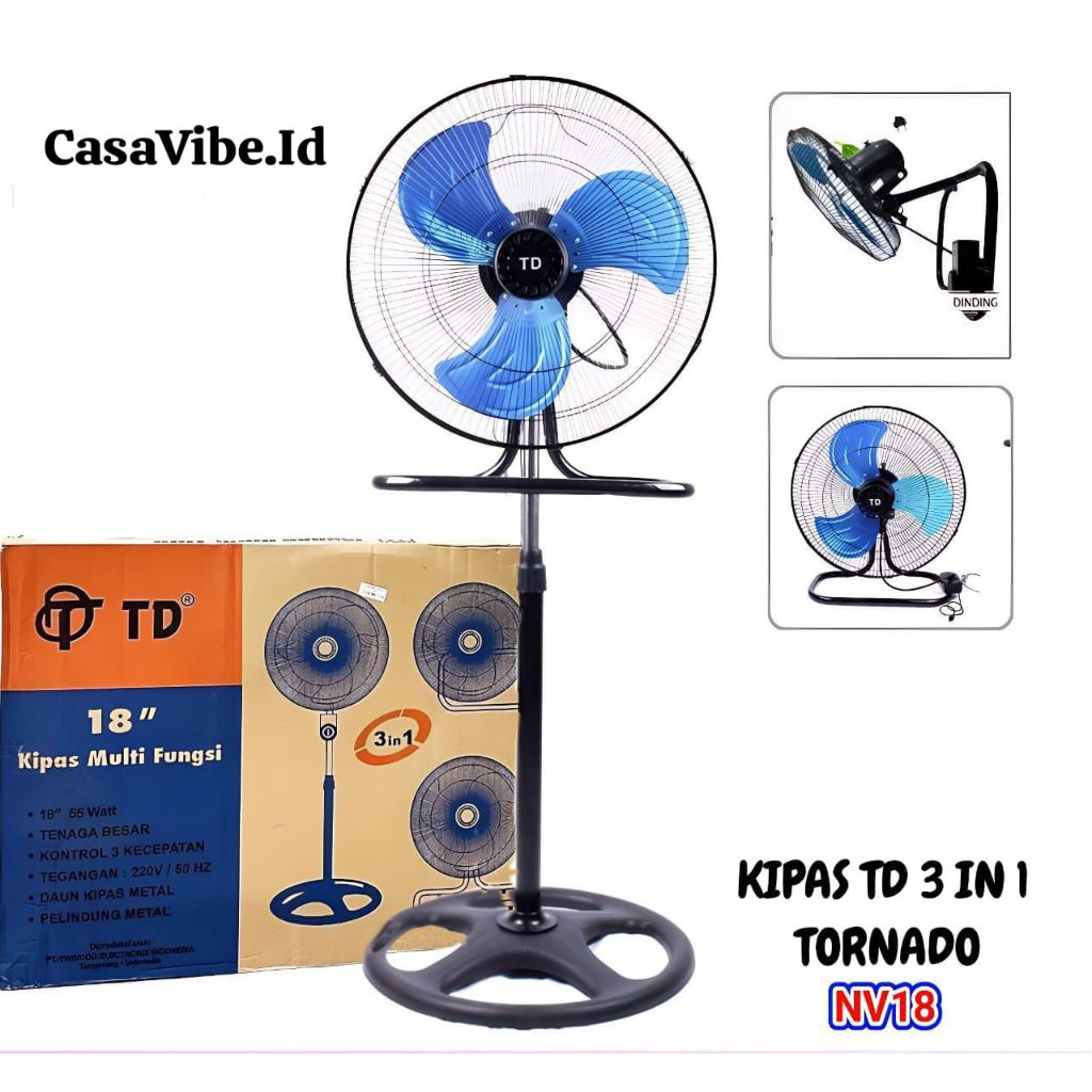 Kipas Angin Tornado 3in1 Jumbo 18inc / Kipas Angin Besar Multifungsi / Kipas Angin Dinding