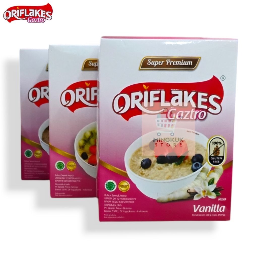 

Oriflakes Gaztro Sereal Umbi Garut Asam Lambung Box - Oriflakes Jahe, Vanila, Cokelat