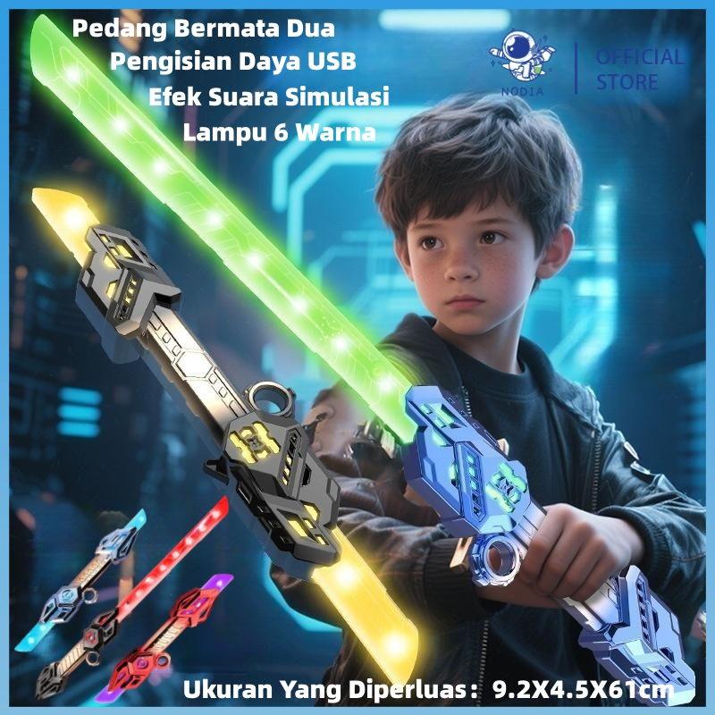 NODIA Pedang Bermata Dua Pedang Laser Star Wars Berkepala Dua Dua Dalam Satu Pedang Teleskopik Keren