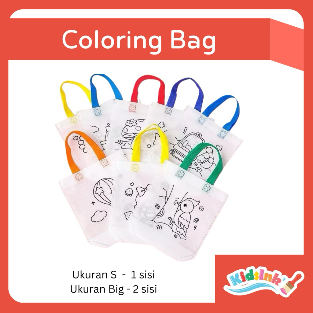 [KIDSINK] DIY Mewarnai Tas SPUNBON Anak Goodie Bag/ DIY Coloring Bag / Mewarnai Tas