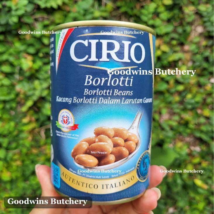 

Cirio Italy BORLOTTI BEANS kacang import Italia borloti 410g