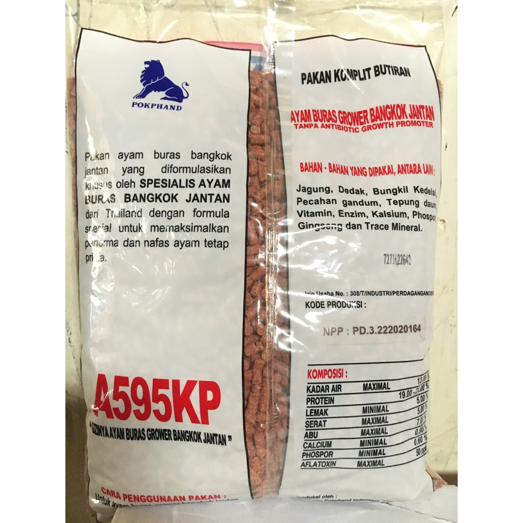 Xcamellyaa A595Kp Hi-Pro-Vite Pakan Ayam Buras Grower Premium / Pakan Ayam Bangkok Jantan 1Kg /