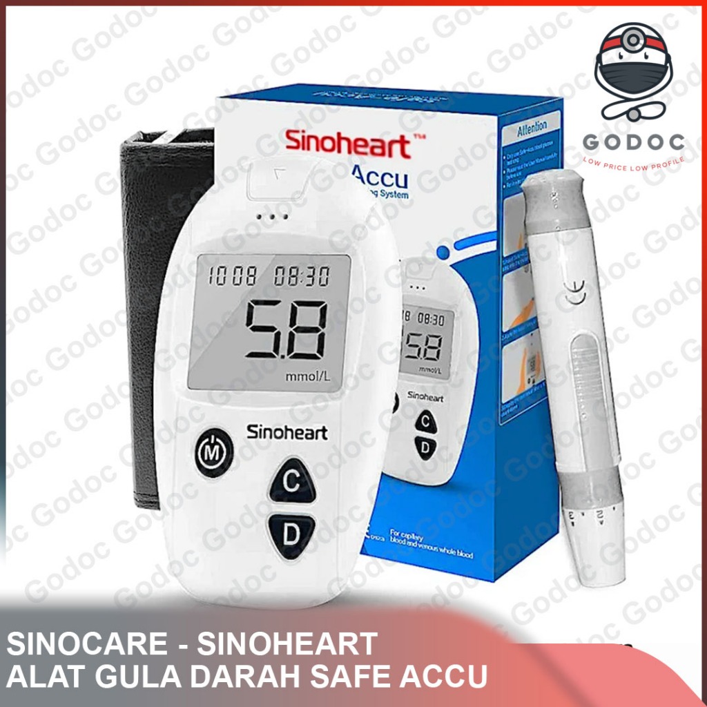 Sinocare Sinoheart Safe accu meter / alat tes gula darah sinocare