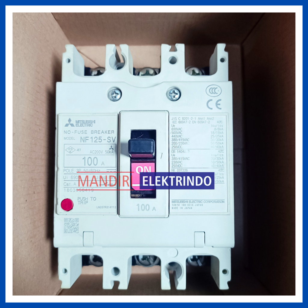 MITSUBISHI - MCCB - NF125-SV - 80A & 100A -  3P