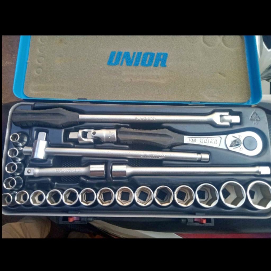Unior set kunci sok 24 pcs 10-32mm socket set 1/2 drive 6 pt original