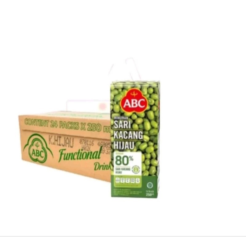 

DUS ABC kacang hijau/ sari kacang hijau 250 ml/ 1 DUS karton isi 24 pcs