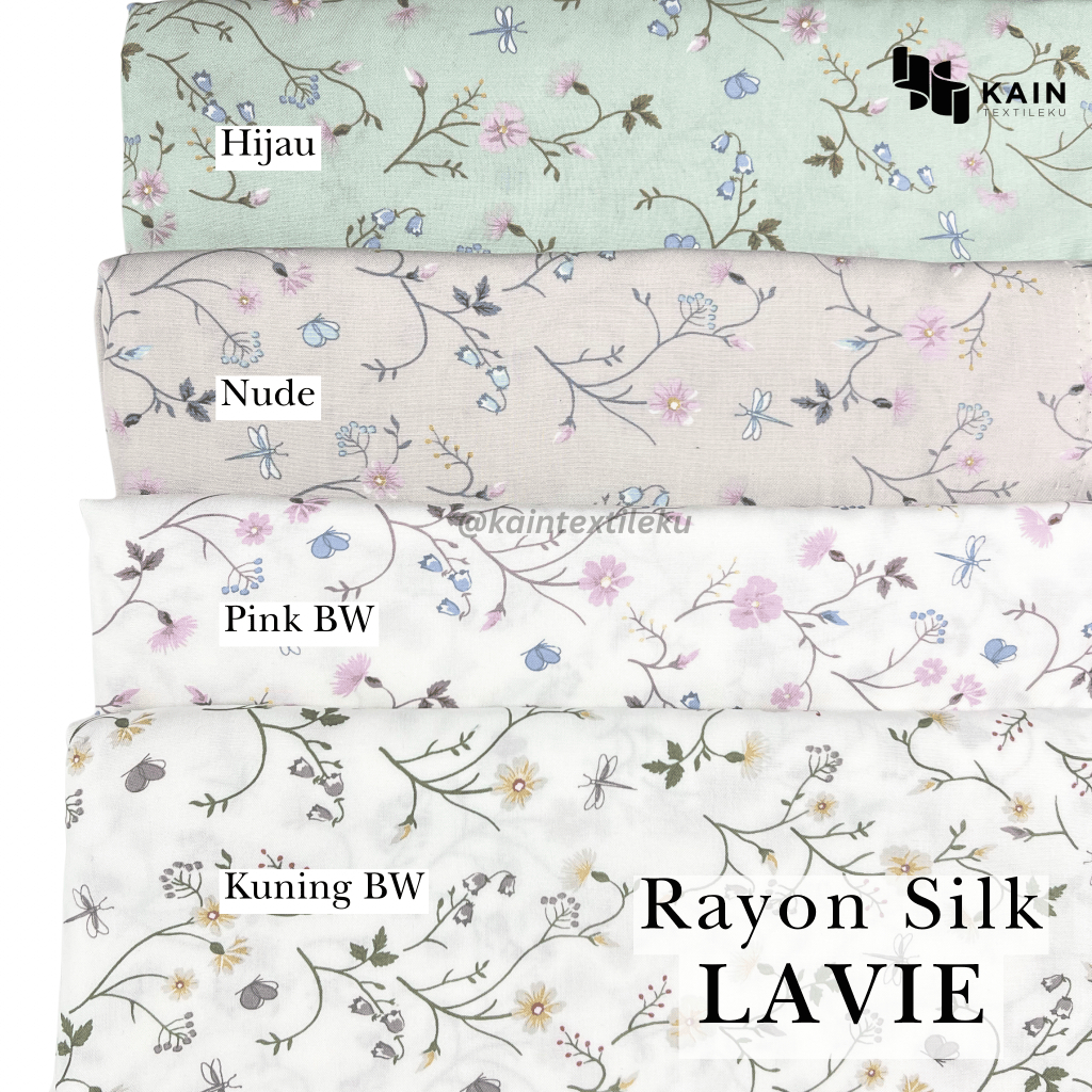 Bahan Kain Rollan Rayon Silk Lavie 1 rol ± 100 yard