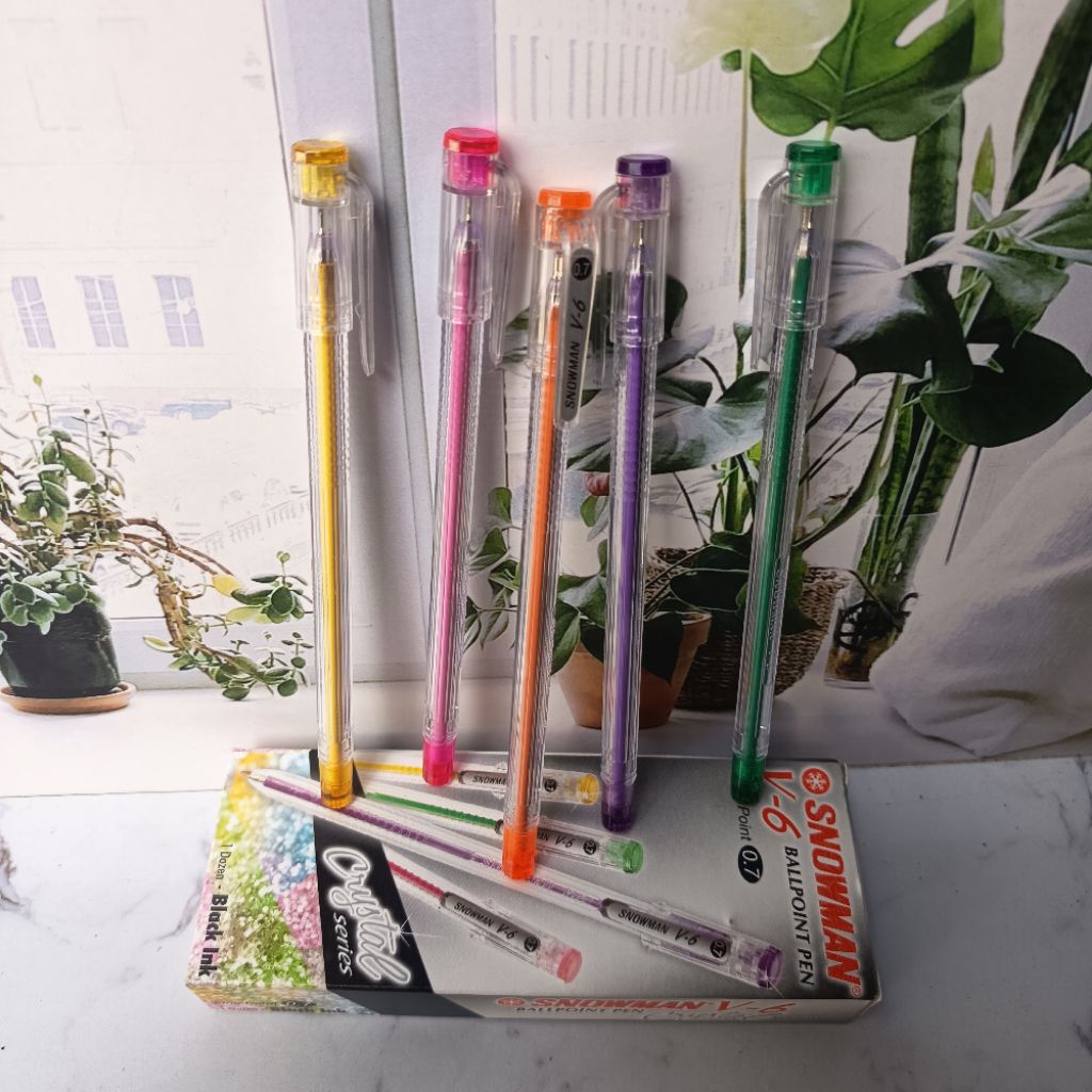 

{ECER 1 Pcs) Bolpen Swnowman V-6 Fine Point 0.7 / Ballpoint Swnowman V-6