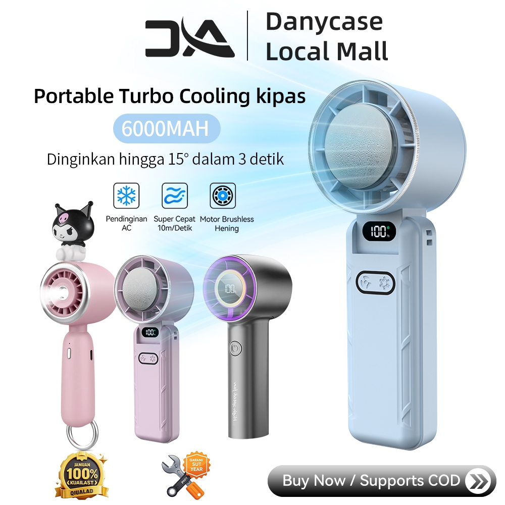 【 Liquidasi – Semua Harus Laku】Kipas Angin Mini Portable Semikonduktor Turbo Kencang 18000RPM Baterai Tahan Lama USB Rechargeable Pendinginan Cepat untuk Outdoor/Camping/Kantor