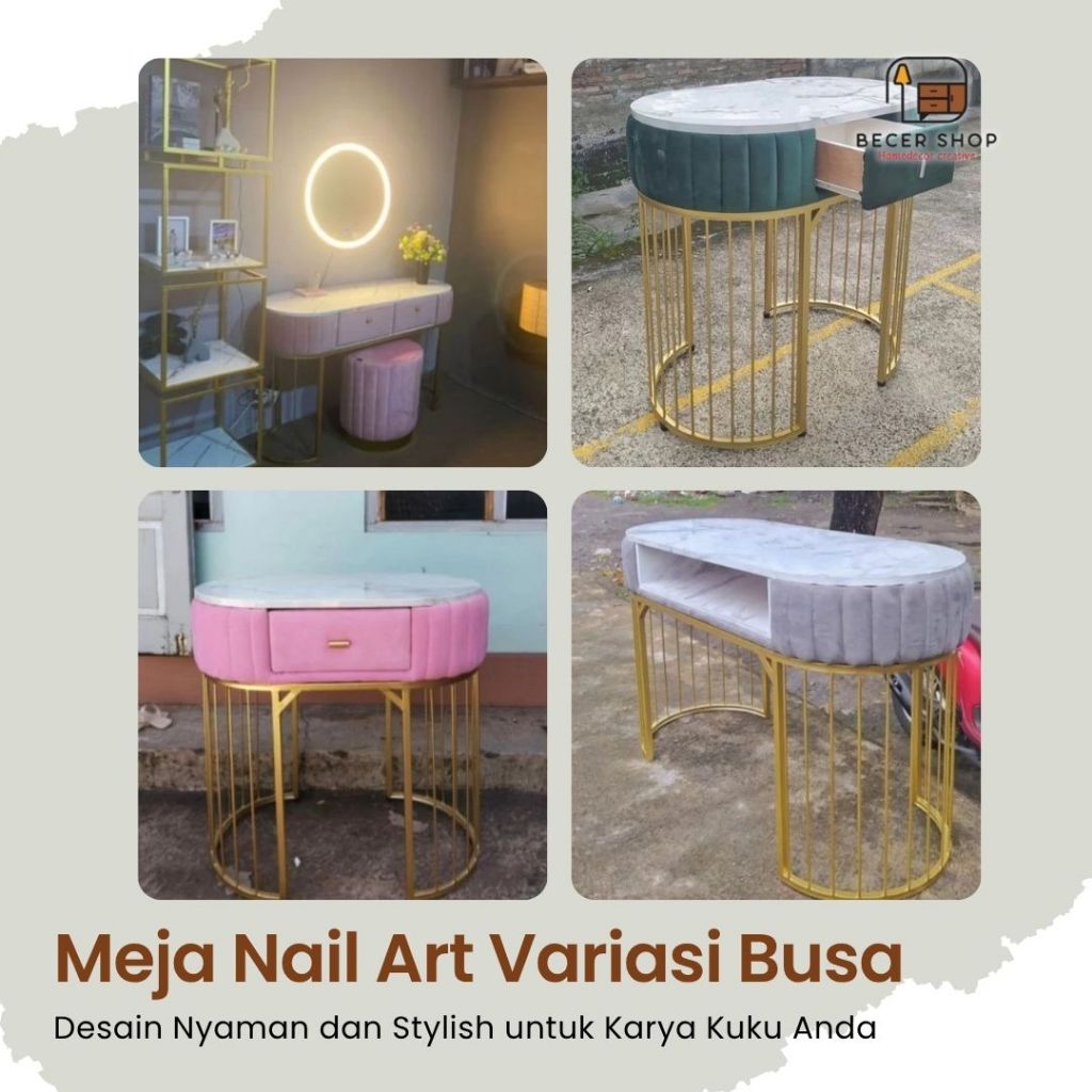 Meja Nail Art Variasi Busa, Meja Salon & Meja Konsultasi: Solusi Ideal untuk Ruang Kecantikan dan Ko