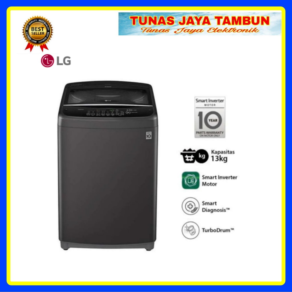 MESIN CUCI LG INVERTER T2313VSPB 13 KG (TOP LOADING) / MESIN CUCI LG 1 TABUNG 13 KG / LG T 2313 VSPB