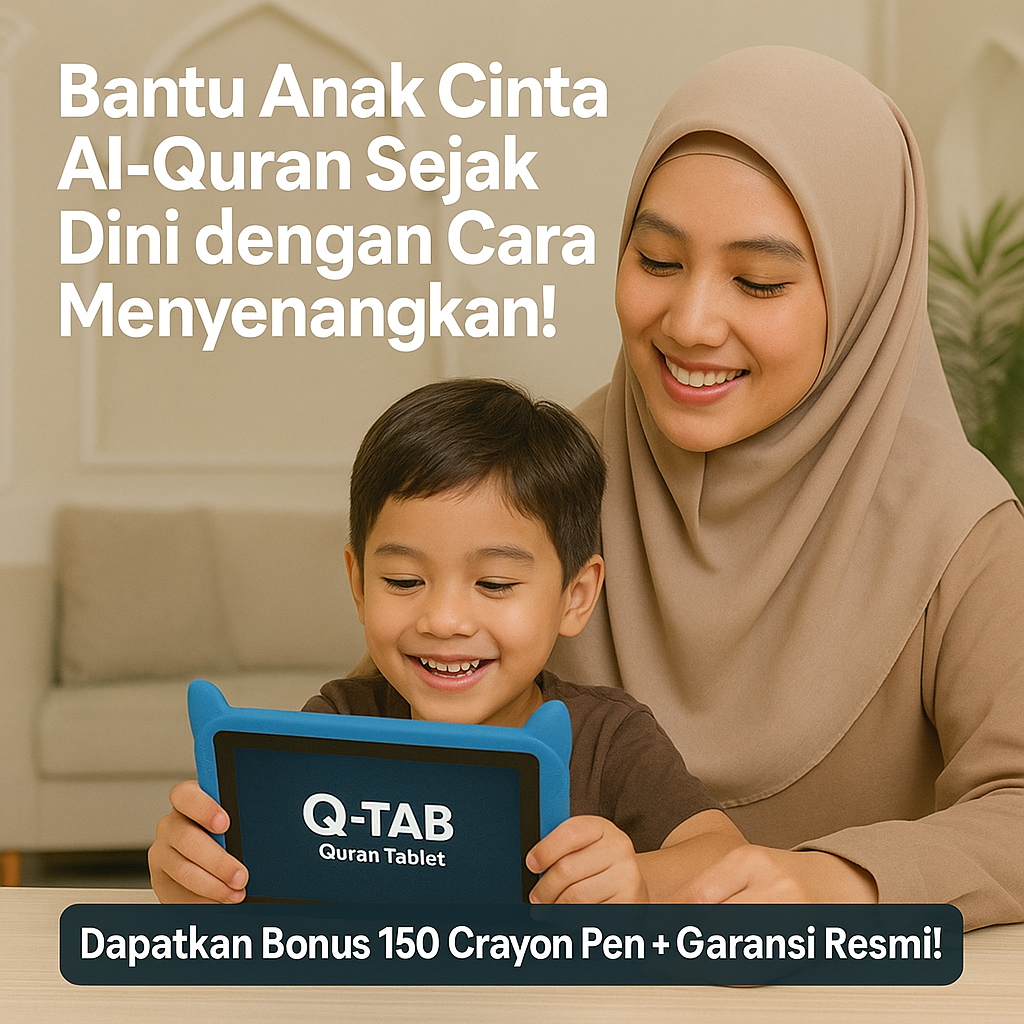New Mode Q-Tab Quran Tablet Edukatif Anak AlQuran Al-Quran Digital Tablet Game Mainan Edukasi