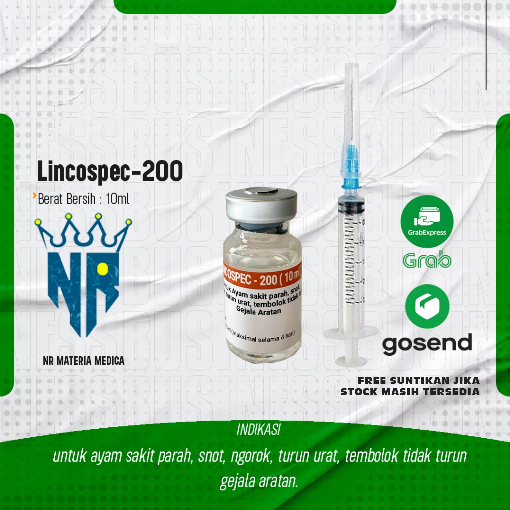Lincospec 200 - Lincospec 200 10 ml - Obat Ayam Sakit Apapun - Obat Ayam Sakit - Lincospec Ori 100%