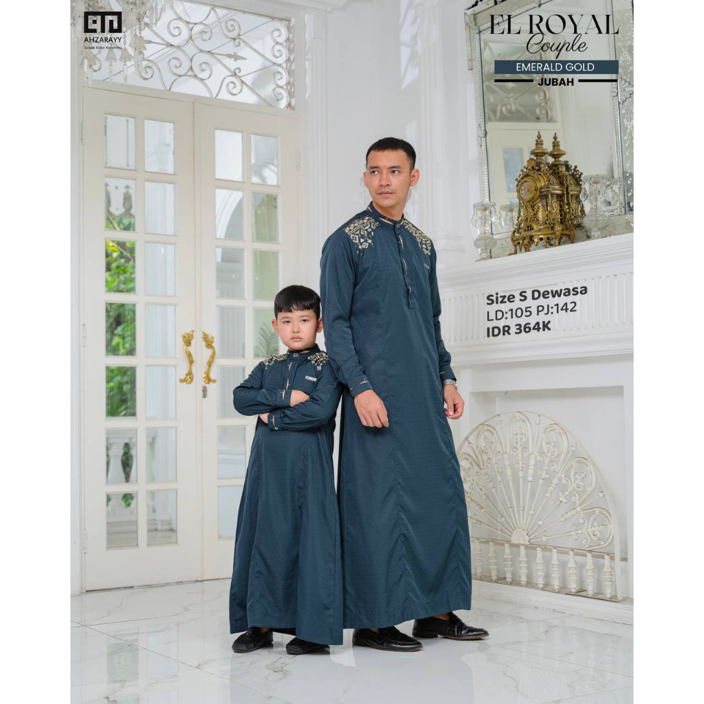 Jubah Pria Ayah El Royal Warna Hitam Emeral XS S Ahzarayy