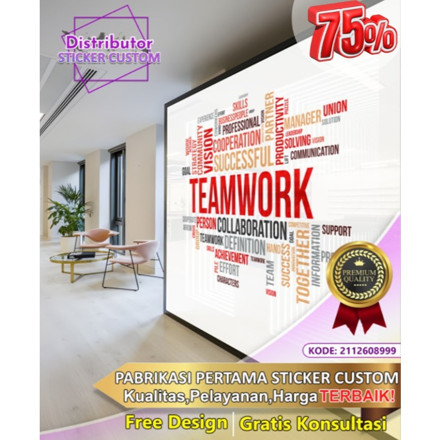 Sticker Custom 3D Tema Motivasi | Stiker Kaca Kantor | Stiker Kaca | Sticker Kaca Pintu | Sticker Ge