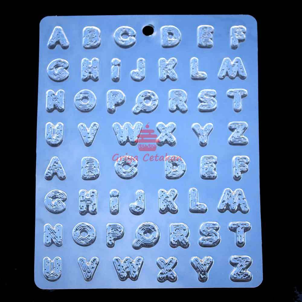 GC Cetakan Coklat Cokelat Praline Puding Jelly Hurup Huruf Alur Plastik