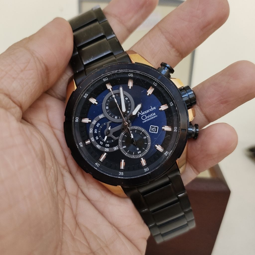 Alexandre Christie Second Cowo Tipe 6508MC Dial Navy