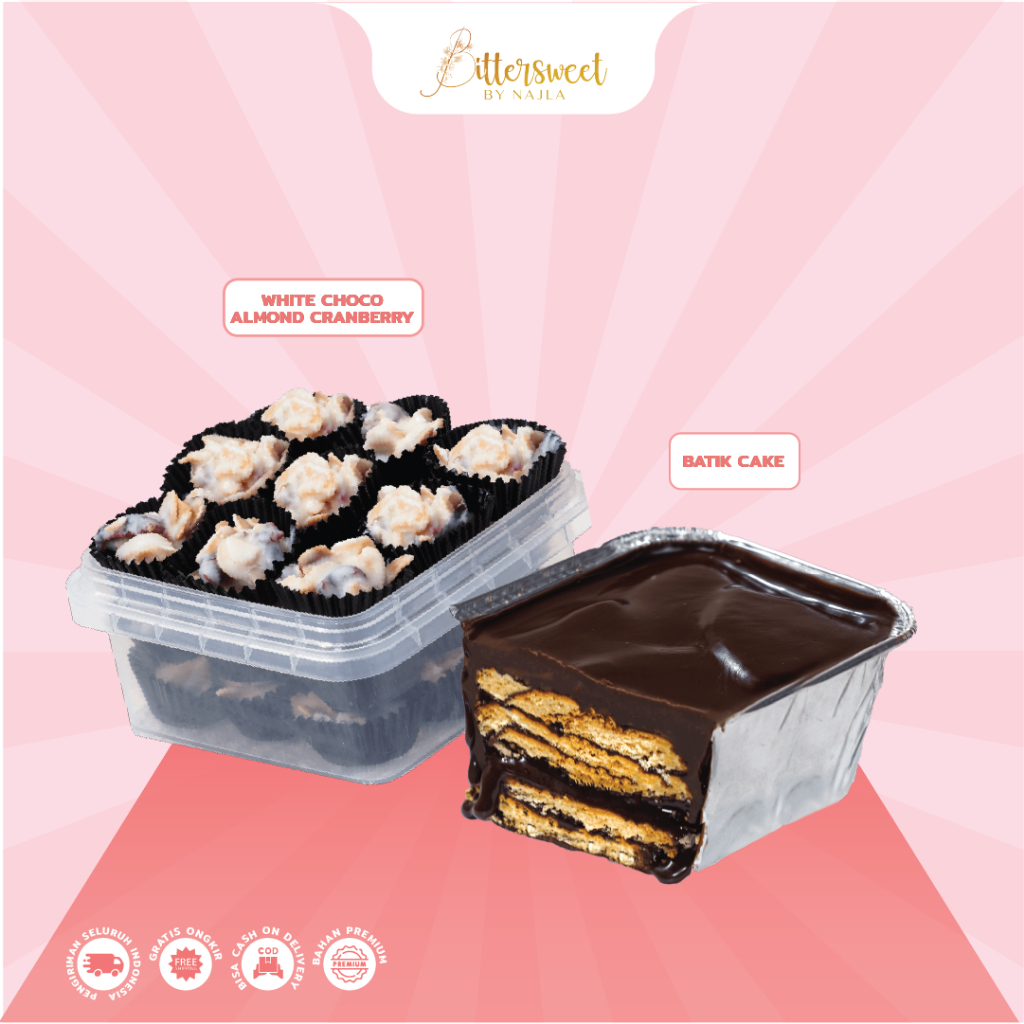 

White Choco Almond Cranberry + Batik Cake [ Best Price ]